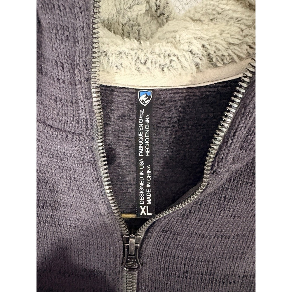 Kuhl Alaska Hoodie Full Zip Dark Gray Fleece Sherpa Trim WOMENS Size XL‎ - Picture 3 of 8